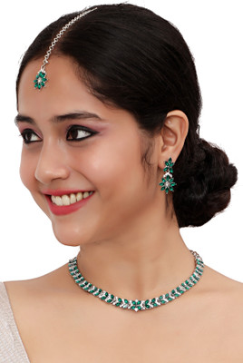 VATSALYA creation Alloy Gold-plated Green Jewellery Set(Pack of 1)