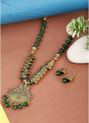 Opus Gems Alloy Gold-plated Green Jewellery Set(Pack of 1)