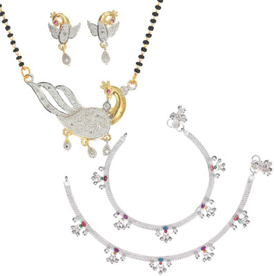 AanyaCentric Alloy Gold-plated Multicolor Jewellery Set(Pack of 5)