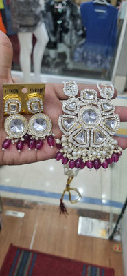 naitika arts Alloy Gold-plated Purple Jewellery Set(Pack of 1)