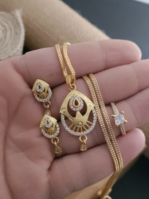 Bhagavati creation Brass Gold-plated Gold Jewellery Set(Pack of 1)