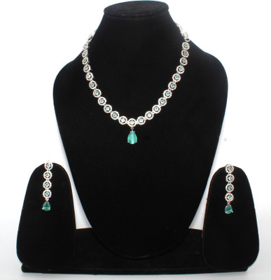 Shining Angel Copper Silver Green Jewellery Set(Pack of 3)