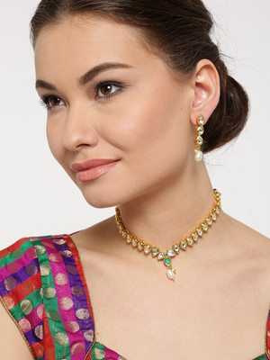 YouBella Alloy Gold-plated Black Jewellery Set(Pack of 3)