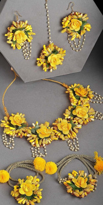 prime shopy Fabric Yellow Jewellery Set(Pack of 1)