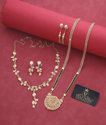 Vraj india Brass, Copper Gold-plated Gold Jewellery Set(Pack of 1)