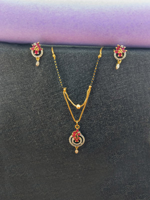 Pihoo Enterprise Alloy Gold-plated Red, Gold, Black Jewellery Set(Pack of 1)