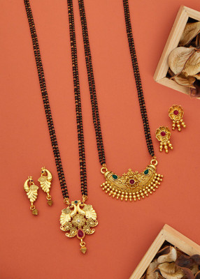 JD ART Alloy Gold-plated Gold Jewellery Set(Pack of 2)