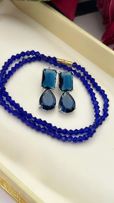 DENICRAAS Alloy Silver Blue Jewellery Set(Pack of 1)