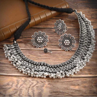 MilanAarts Oxidised Silver Brass Silver Jewellery Set(Pack of 4)