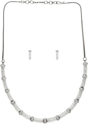 House of Pataudi Brass Silver Silver Jewellery Set(Pack of 1)