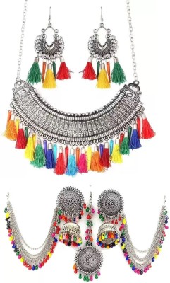 SGM Oxidised Silver Multicolor Jewellery Set(Pack of 1)