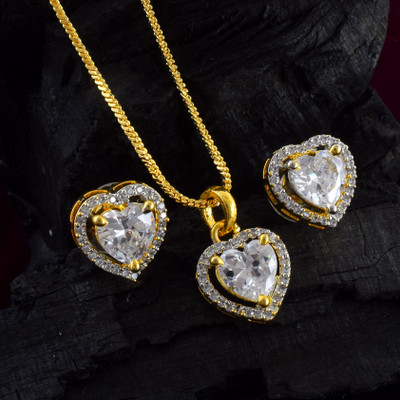 Admier Brass Sterling Silver Yellow Jewellery Set(Pack of 1)