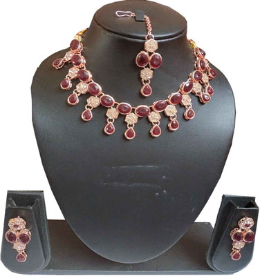 STYLISH DUDE Mother of Pearl, Alloy Gold-plated Brown Jewellery Set(Pack of 1)