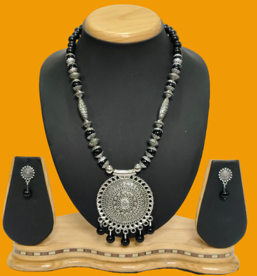HARIHARA FASHION Oxidised Silver Black, Silver Jewellery Set(Pack of 1)
