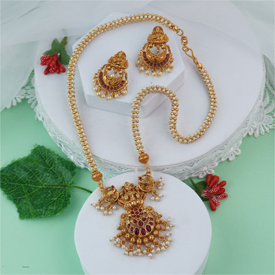 BHARGAV ART Alloy Maroon Jewellery Set(Pack of 1)