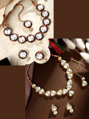 ASMITTA Jewellery Alloy Gold-plated Gold Jewellery Set(Pack of 2)