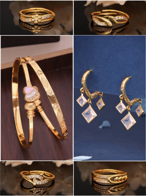 brado jewellery Brass Gold-plated Multicolor Jewellery Set(Pack of 5)