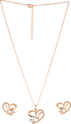 Nilu's Collection Copper Gold-plated Rose Gold Jewellery Set(Pack of 1)