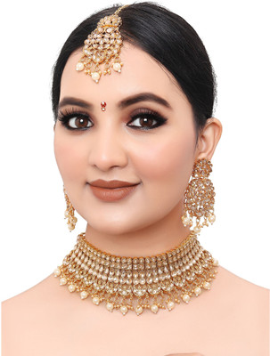 SS IMITATION JEWELLERY Alloy Gold-plated Gold Jewellery Set(Pack of 1)