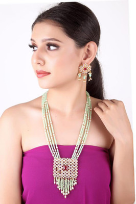 Kirti Traders Alloy Gold-plated Green Jewellery Set(Pack of 1)