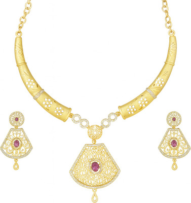 KRINISH Alloy Gold-plated Gold Jewellery Set(Pack of 1)