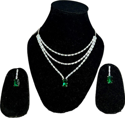 ORUKA Brass, Alloy Silver Green, Silver Jewellery Set(Pack of 1)