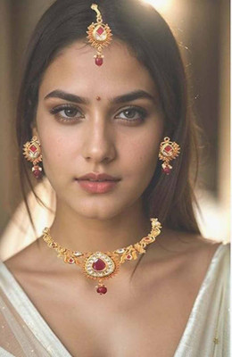 ora collection Brass Gold-plated Gold Jewellery Set(Pack of 1)