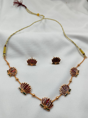 sarthak royal Alloy Gold-plated Red Jewellery Set(Pack of 1)