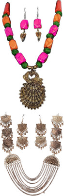 HOUSE OFF COMMON Oxidised Silver Multicolor, Multicolor Jewellery Set(Pack of 2)