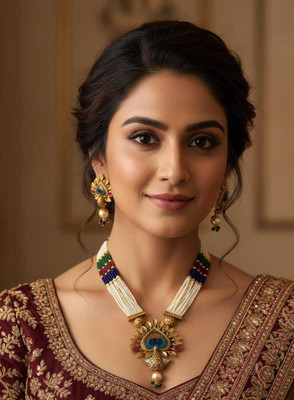 URVSSTORE Brass Gold-plated Multicolor Jewellery Set(Pack of 3)