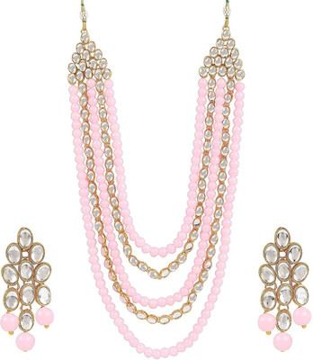 CATALYST Crystal Gold-plated Pink Jewellery Set(Pack of 1)