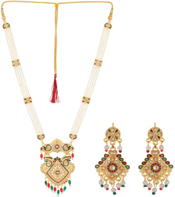 Dreamish Imitation Brass, Stone, Mother of Pearl, Alloy Gold-plated Multicolor Jewellery Set(Pack of 2)