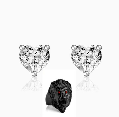 MAATRCHAAYA Sterling Silver, Alloy, Stainless Steel Titanium, Sterling Silver, Silver Silver, Black Jewellery Set(Pack of 2)