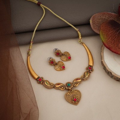 maacreation Alloy Gold-plated Gold Jewellery Set(Pack of 1)