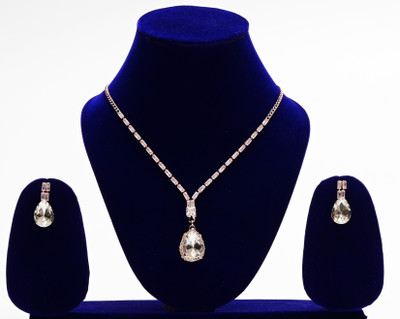 Oryaa Alloy Sterling Silver Rose Gold Jewellery Set(Pack of 1)