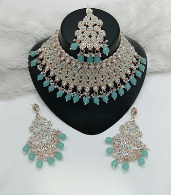 Yuzi Jewells Alloy Green Jewellery Set(Pack of 1)