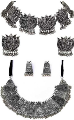 Ruhi Alloy Silver Jewellery Set(Pack of 1)