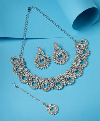 Sukkhi Alloy Rhodium Silver Jewellery Set(Pack of 4)