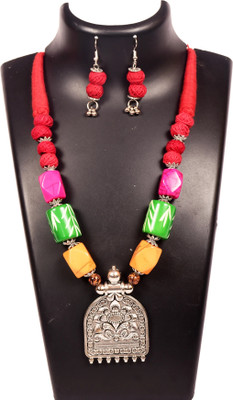 A S enterprize Oxidised Silver Multicolor Jewellery Set(Pack of 1)
