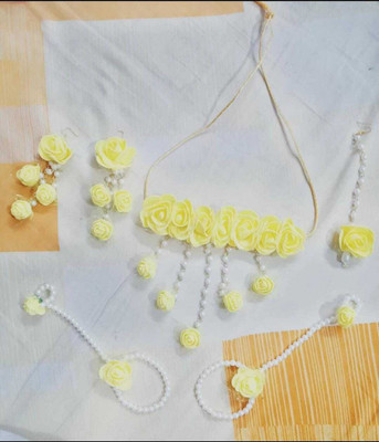 Agarwalproduct Fabric Yellow Jewellery Set(Pack of 2)