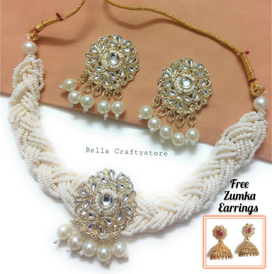 ZMS Brass, Mother of Pearl, Alloy Gold-plated White Jewellery Set(Pack of 5)