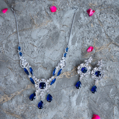 the zoki Brass Brass Blue Jewellery Set(Pack of 1)