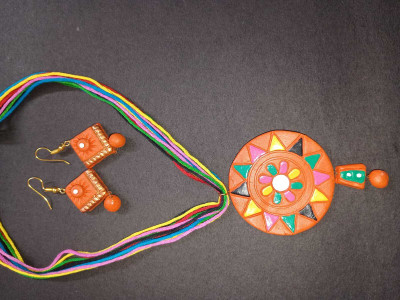 Canimo Terracotta Orange Jewellery Set(Pack of 1)