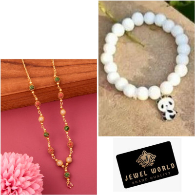 Jewel WORLD Brass, Crystal, Alloy Gold-plated Gold, Multicolor Jewellery Set(Pack of 3)