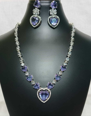 Rineee Alloy Purple Jewellery Set(Pack of 1)