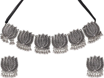 Ruhi Oxidised Silver 900 Silver Silver Jewellery Set(Pack of 1)