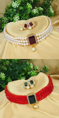 Dhirajart Alloy Multicolor Jewellery Set(Pack of 2)