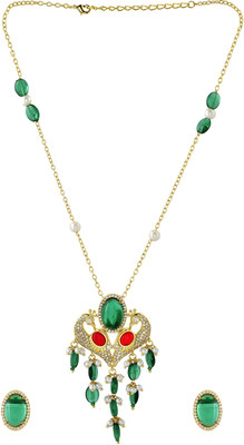 Voylla Brass Gold-plated Multicolor Jewellery Set(Pack of 3)