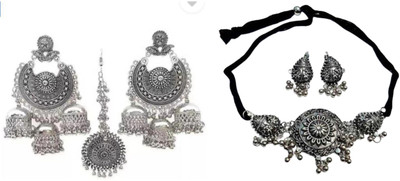 JMBW INTERNATIONAL Alloy Silver, Black Jewellery Set(Pack of 2)