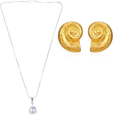 SKG Fashions Stone White, Gold Jewellery Set(Pack of 1)